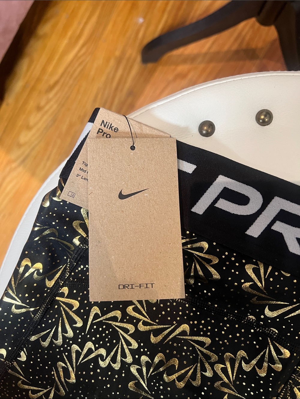 Nike Pro Women’s Black & Gold Performance Shorts - Picture 6 of 6